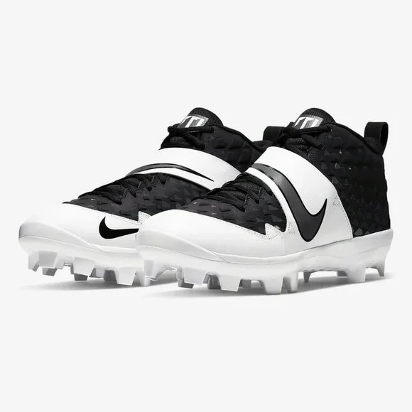 Nike Black and White Athletic Shoes with Velcro Strap - Picture 1 of 5